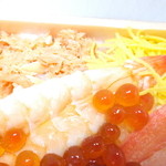 Nemotoya - 漁師弁当　１３００円　ボイル海老　【　２０１５年３月　】