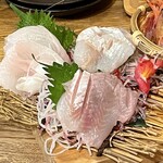地酒と道産食材 一笑 - 白身３種盛（1180円）
