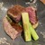 志木葉 - 料理写真:焼き物（牛のヒレ肉・菜の花のソース・アスパラとズッキーニ）