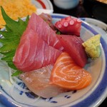魚漁家 - 生あじフライとお刺身定食　1,760円