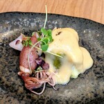 ル モンド グルマン - ホタルイカ、ポロ葱の酢味噌和え
