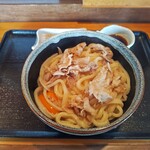 自家製うどん 天羽 - 豚のせ釜玉大盛り