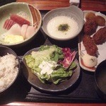 Tennoten - 刺身、カキフライ定食