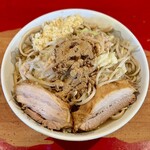 拉麵二郎 會津若松站前店 - 小碗拉麵・硬麵・魚粉（鯖魚）・大蒜・油脂