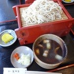 北の蕎麦屋 - 2015年3月　かもせいろ大盛り　割り箸になってました