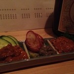 目黒 日本酒バル いと。 - 珍味3種盛り（2015.03.11）