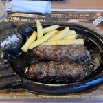 ブロンコビリー - 料理写真:がんこハンバーグ200g、魚沼産コシヒカリセット 2178円