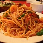 銀座イタリー亭 - 海老と野菜のナポリタン 1050円。