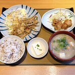 やよい軒 - 料理写真:しょうが焼き定食、豚汁変更+ミニから揚げ