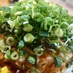 お好み焼 キャベツ - ちゃんぽんシングル玉子:ネギ イカ天 肉ダブル♪