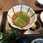 京都一の傳 - デザートのわらび餅ぜんざい　甘さ控えめで美味
