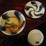 瓢亭 - 鮑の炊き合わせ