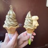 森乃園 - ほうじ茶ソフトクリームとほうじ茶ソフトクリームもなか付き