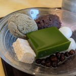 茶のちもと - お茶屋さんのあんみつ(ほうじ茶セット)(¥1,200)