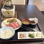 新山根温泉 べっぴんの湯 - 短角和牛炭火焼き定食　¥1500
