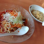 幸楽苑 - 料理写真:冷し麻辣担々麺のチャーハンセット