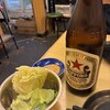 もつ焼きセンター - 赤星とお通しのキャベツ