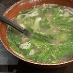 馬ござる - ■水ぎょうざスープ（ひき肉は馬肉） ¥320