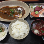 やまひさ - 201503 特さば味噌煮定食(1050円)