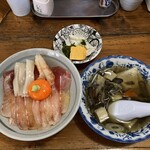 みなと食堂 - ザ・漬丼（1,600円）
            せんべい汁セット（＋200円）