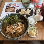 やまや - 豚しゃぶそば(ポン酢)(だったん)、げそ天、大根粗おろし