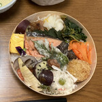 週末マクロビcafe 三調家 - 山のわっぱ弁当　\1,200