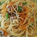 カラスミとタコと青菜のパスタ
