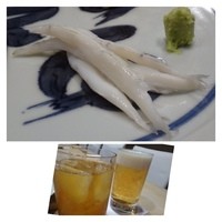 銀座 鮨 かねさか 本店 - 白魚の塩蒸し・・ほんのり塩味がしますが、わさびを付けたほうが美味しいですね。