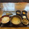 炭火焼 和めし処 しんぱち食堂 - 料理写真:朝鯖文化干し定食　朝小鉢；生たまご・納豆　2026/4/25