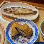割烹清里 - 日替り定食(\1,200)　シルバーの粕味噌漬け、鶏の大葉包み揚げ