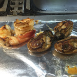 今里 鉄板焼 - 海鮮鉄板焼き（エビ、牡蠣）