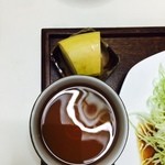 ナポリ喫茶 - ナポリ定食　ほうじ茶　バナナ