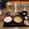 しんぱち食堂 - 3羽いわし定食ご飯普通、生ビールスーパードライ、生玉子　　
