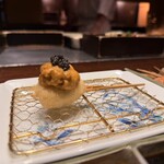 北新地　串かつ凡 - 子持ち昆布　雲丹　キャビア