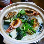 千松しま - 鮑と牡蠣の雑炊◎2015/2