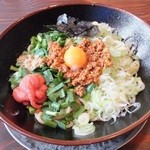 汁なし辛肉まぜそば（明太子トッピング）