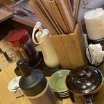 とんかつと、しゃぶしゃぶ。黒豚ふくや - 卓上調味料