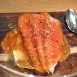鳴神 - 佐賀産ホワイトアスパラガスとシャラン産の鴨
            菊芋のコンソメゼリーかけ
            