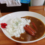 カレーのJUNYA - カレー300g(500円)にソーセージ(150円)をトッピング。ピンぼけ失礼(笑)