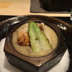 澤いち - 山口のふくの白子下仁田ネギソース添え