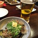 やきとり大吉 - 料理写真:グラスごしの焼き鳥(´∇｀)