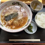 道の駅 三田貝分校 - 分校ラーメン、ライスセット