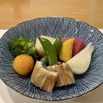 茶つぼ - 鰻塩焼き・野菜の蒸し物・蕗の酢味噌