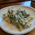 やまや - 鰆と菜の花のかき揚げ（季節の天ぷら）
