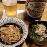 花吉 - 中瓶ビール＋お通し