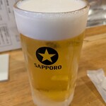 もつ焼き ジョン - 今日は朝から動いていたので生ビールも旨い！！