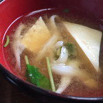 Sushi Haru - 白魚入り味噌汁（３月昼）