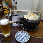ホルモン鍋幸 - ビールと共に