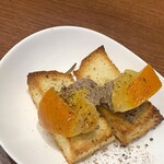 オステリア ジョイア - 鶏の白レバームース ～セミドライ甘夏添え
