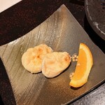 旬魚ふぐ料理 おかもと - ふぐの白子焼き
